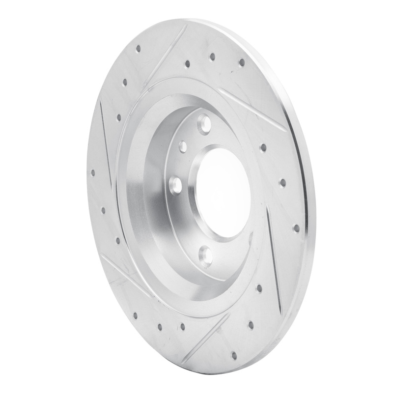 Ford Fusion Brake Rotor (1) - Rear Right - R1 Concepts - Drilled & Slotted - Silver - `98-`15